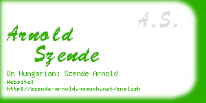 arnold szende business card